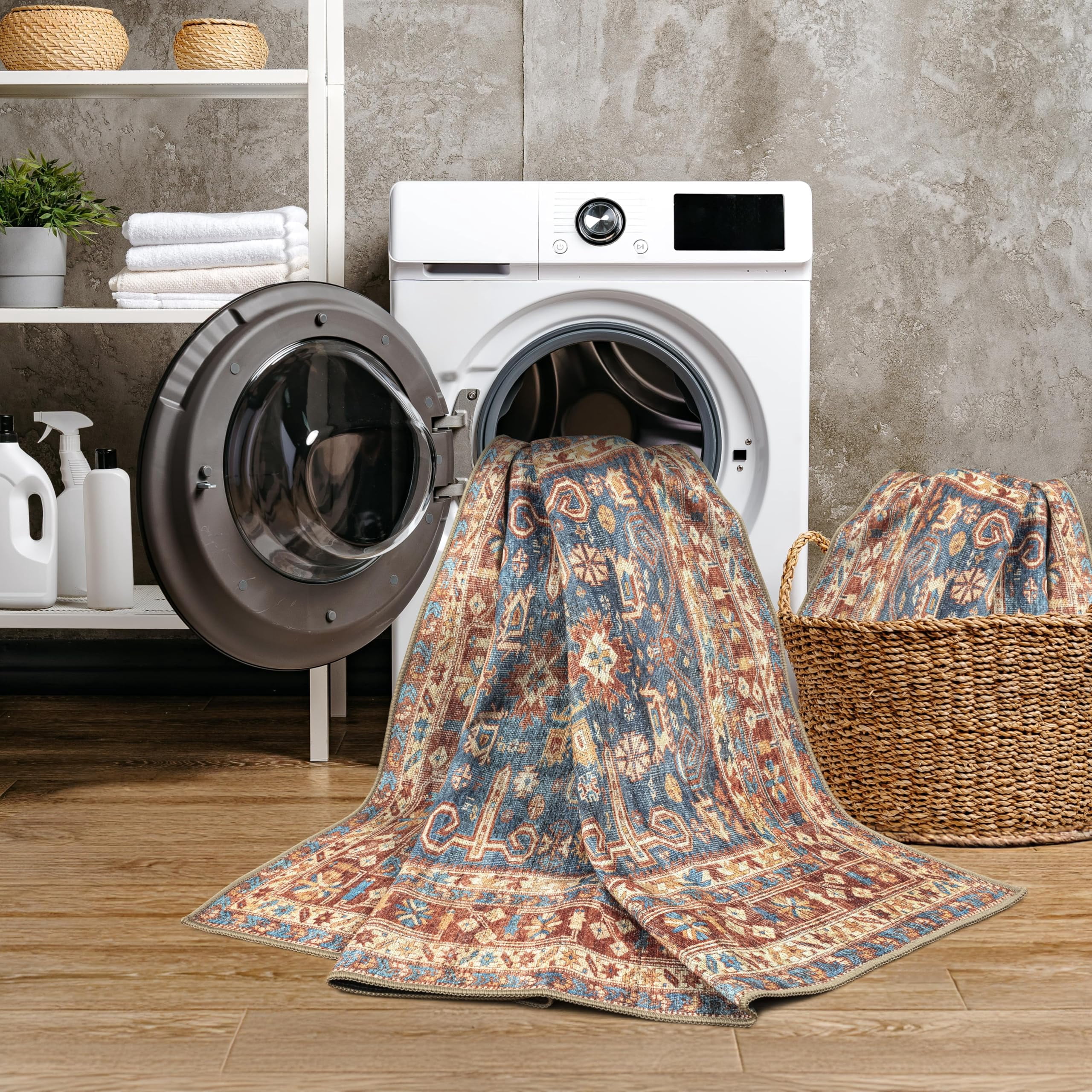 GLN Rugs Jerusalem - Indoor, Machine Washable Area Rug 8'x10' Turkish Terra Home Carpet