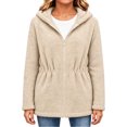 thumbnail image 3 of OGLCCG Girls Fleece Jacket with Hood Full Zip Fuzzy Sherpa Coat Long Sleeve Fall Winter Outwear with Pockets,Drawstring Waist(Beige,14-15 Years), 3 of 8