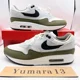 thumbnail image 3 of Nike Air Max 1 White Black Medium Olive FD9082-102 Men's Size, 3 of 6