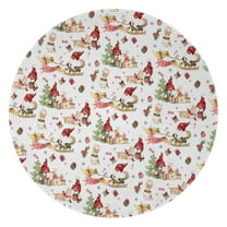 Multicolor Christmas Pattern Round Blanket,Comfortable Soft Flannel Throw Blanket,All Season,Warm Lightweight Blankets for Sofa Bed Couch Living Room Chair 47"x47"