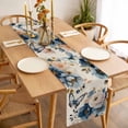 thumbnail image 3 of Table Runner 90 Inches Long for Kitchen Dining, Vintage Blue Floral Dresser Scarf Farmhouse, Dining Table Decorations for Wedding/Parties, Butterflies Watercolor Flower Linen 13 x 90 In, 3 of 8
