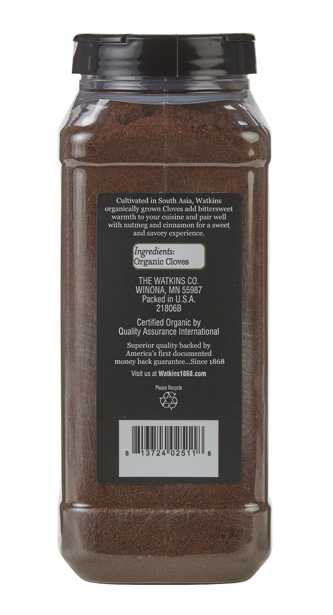 Watkins Gourmet Organic Spice Jar, Ground Cloves, 15.9 oz