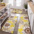 thumbnail image 2 of Yellow Sunflower Bud Leaf Pattern Kitchen Rugs Sets Of 3,Kitchen Runner Rugs Non Skid Washable,Decorative Kitchen Floor Mats for Kitchen,Sink,Laundry,17"x30"+ 17"x47" + 17"x59", 2 of 6