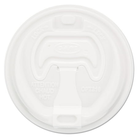 Dart Optima Reclosable Lid, Fits 12 oz to 24 oz Foam Cups, White, 100 Pack, 10 Packs/Carton