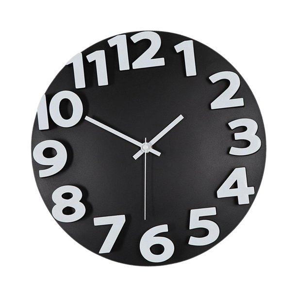 Reloj de pared para decoración del hogar, números 3D, puntero de Metal creativo, reloj decorativo, reloj silencioso para dormitorio, tienda, estante Negro