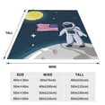 thumbnail image 3 of Pofeuu Astronaut With USA Flag Print Ultra-Soft Micro Fleece Blanket,for Bed Or Sofa,All Season Throw Blankets Flannel Blanket-40"x30", 3 of 7