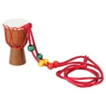 thumbnail image 1 of Wooden Classic Drummer Mini Djembe Percussion African Hand Drum Gift For Music Fan Black Line, 1 of 9