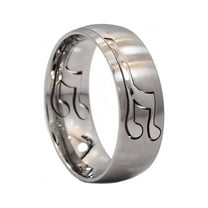 Metals Jewelry Adult Men's / Women's 8mm Musical Note Puzzle Ring 316L Surgical Stainless Steel Band Size 12.5