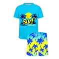 thumbnail image 4 of Cethrio Boys' Rash Guard Swimsuits Size 8, Short Sleeve Surfing 2 Piece Vacation Kids' Swimwear Bathing Suit Multicolor Size 8, 4 of 8