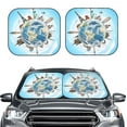 thumbnail image 2 of Disketp 2 Piece World Travel Pattern Windshield Sunshades,Folding Windshield Sun Shade For Car Suv Trucks Sedan,Blocks Uv Rays Sun Visor Protector-Large, 2 of 7