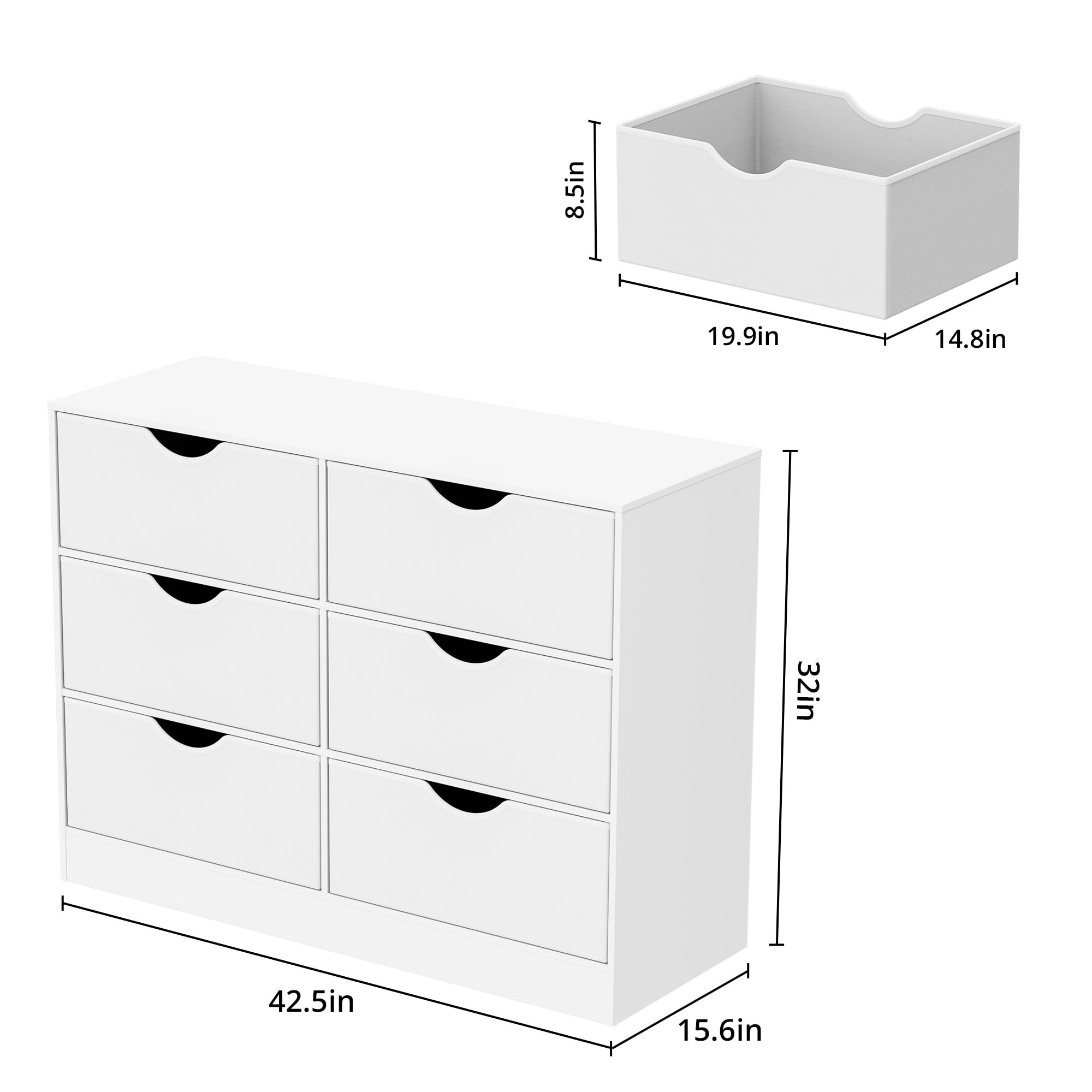 3 Tier Storage Organizer Wooden Book Shelf, 6 Cube Bookcase, 6 Removable Fabric PU Drawers Open Bookshelf, Modern Floor Standing Display Bookshelf for Living Room, Entryway, Home Office,White