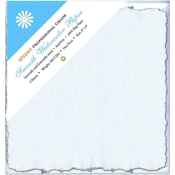 Shizen Watercolor Paper HP White 4X4 Pk/5