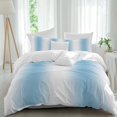 thumbnail image 2 of Sky Blue White Bedding 3 Piece Duvet Cover Set Twin Size, Gradient Vertical Stripes Minimalist Soft Microfiber Comforter Cover with Zipper Closure & Pillowcases, Wrinkle & FadeResistant Quilt Cover, 2 of 9