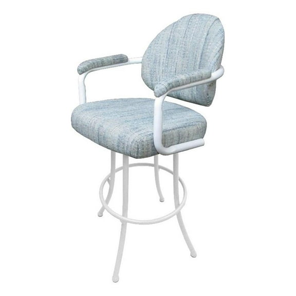Swivel Metal Bar Stool 30" - M-70 - Watusi Aquatint - White