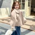 thumbnail image 4 of NAISIBABY Girls Faux Fur Coat, Thermal Lined Fuzzy Warm Buckle High Neck Winter Fashion Jackets Beige 3T, 4 of 9