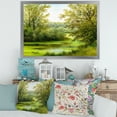 thumbnail image 3 of Spring Trees With Green Pond 40 in x 30 in Framed Painting Canvas Art Print, by Designart, 3 of 4