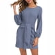 thumbnail image 5 of Vestido De Cóctel, Poliéster, Manga Larga De Farol, Vestido Corto, Cintura Con Lazo, Cómodo Para Citas ANGGREK No, 5 of 6