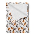 thumbnail image 2 of Guitar Soft Flannel Fleece Blanket, Realistic Illustration Classic and Electric Instruments Entertainment, Cozy Plush for Indoor and Outdoor Use, 70" x 90", Pale Orange Brown White, by Ambesonne, 2 of 5