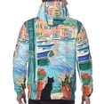 thumbnail image 7 of Pofeuu Coastal Cat By The Window Print Mens Casual Hooded Collar Drawstring Hoodies Pullover Sweatshirts Casual Long Sleeve Shirts-4X-Large, 7 of 7