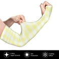 thumbnail image 3 of Fotbe Lemon Yellow Checkboard UV Sun Protection Arm Sleeves - Tattoo Cover Up - Basketball Arm Sleeve UPF 50 Cooling for Men Women, 3 of 8