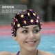 thumbnail image 4 of KAKOWELY Gorro de natación con flores, gorro de natación grande para mujer, gorro de natación decorativo para cabello largo., 4 of 4