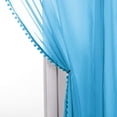 thumbnail image 5 of Pom-Pom Tassel Window Drapes, (Set of 2) Multipurpose Sheer Curtains, Pom-Pom Collection, 60" x 84" Turquoise, 5 of 6