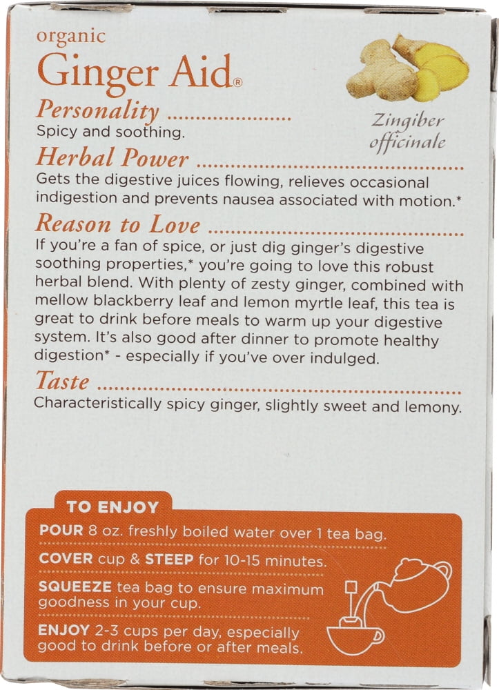 (6 Pack) Traditional Medicinals Organic Ginger Aid Herbal Tea,16 Tea Bags