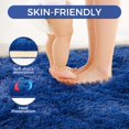 thumbnail image 4 of Ultra Soft Rug for Living Room, 3X5 Fluffy Shag Area Rug for Bedroom, Modern Shaggy Carpets Fuzzy Rug for Teens Dorm Nursery Home Decor Aesthetic, Upgrade Anti-Skid Durable, Blue, 4 of 18