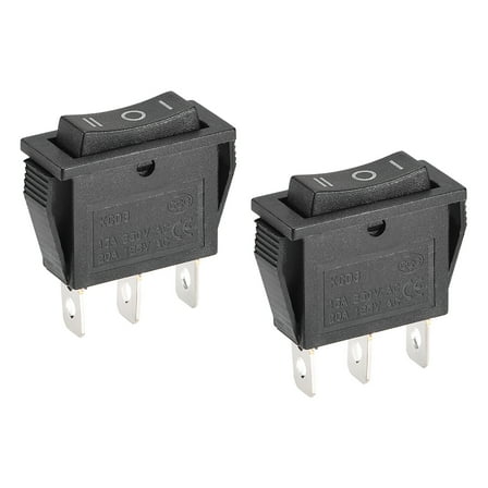 Boat Rocker Switch Black Toggle Switch for Boat Car Marine 3 pins ON/OFF/ON AC 250V/16A 125V/20A, 2pcs