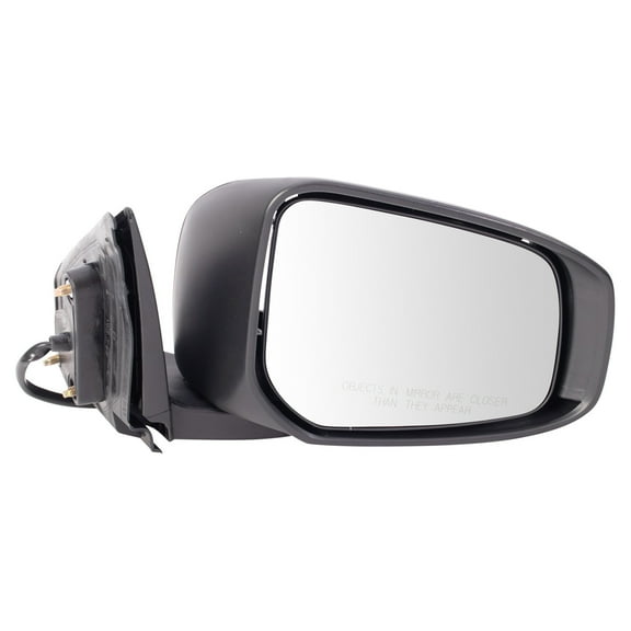 TRQ Passenger Side Mirror Assembly Power Smooth Black Paint to Match Foldaway Fits 2015-2016 Mitsubishi Lancer