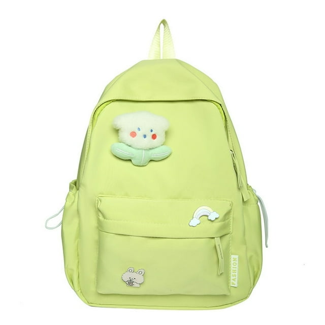 MesaSe Sac à Dos Mode Simple Sac d'École Multi-Poches Mignon pour Fille (Blanc)