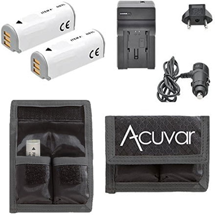 2 NB-9L Rechargeable Batteries + Car / Home Charger + Acuvar Battery Pouch for Canon PowerShot N, SD4500 IS, ELPH 520 HS, ELPH 510 HS, ELPH 530 HS, IXUS 1000 HS, IXY 50S, N2 and Other (Best Canon Elph Model)