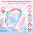 thumbnail image 4 of Ventilador de cuello Slientspin AI portátil, 6 velocidades, 8000 mAh, rosa, 4 of 8