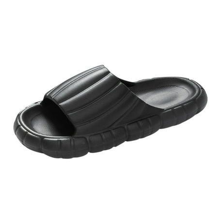 

knqrhpse mens slippers Men And Slippers Bathroom Home Slippers Solid Color Flat Bottom Home Sandals slippers for men slippers