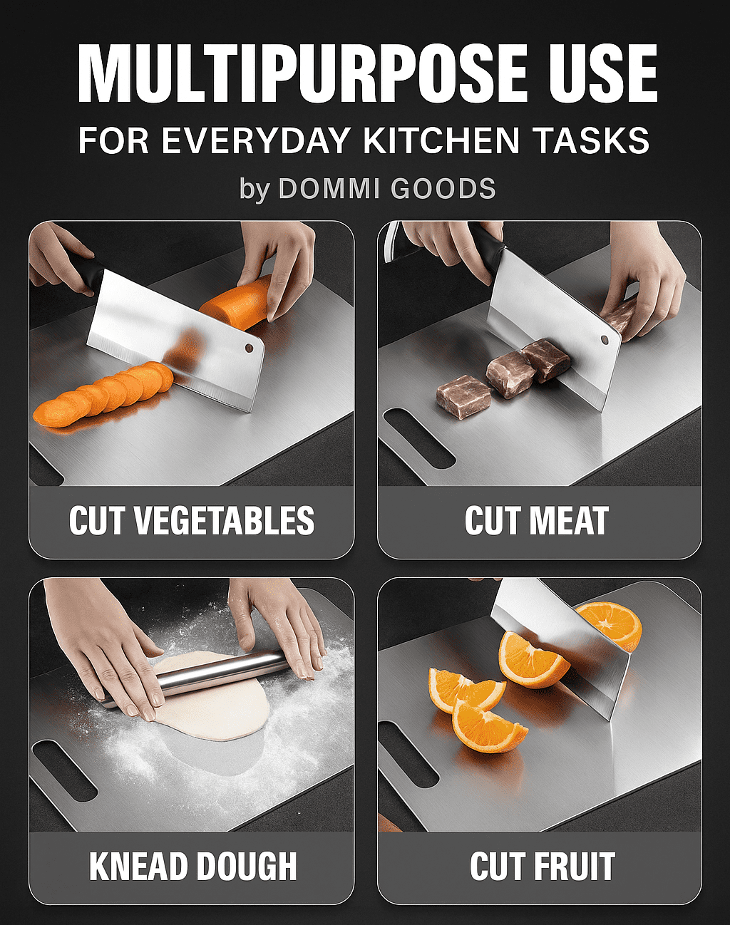 Crazy Mall Kitchen & Dining Titanium Reversible 0.49 in x 12 in x 18 in Cutting Boards