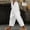 White, variant on QUNYINEY Cotton Linen Summer Pants for Women Wide Leg White Casual Pants Drawstring Elastic Waist with Pockets Loose Fit Pants
