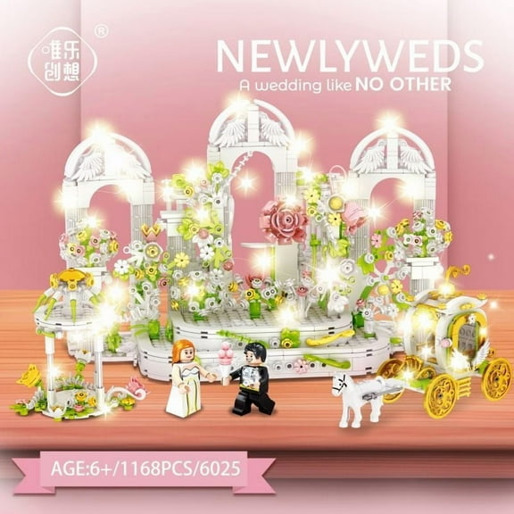 "Yuanlai is Your Wedding Theme building blocks, creative building block toys, collectible building block toys (1,168 pieces)