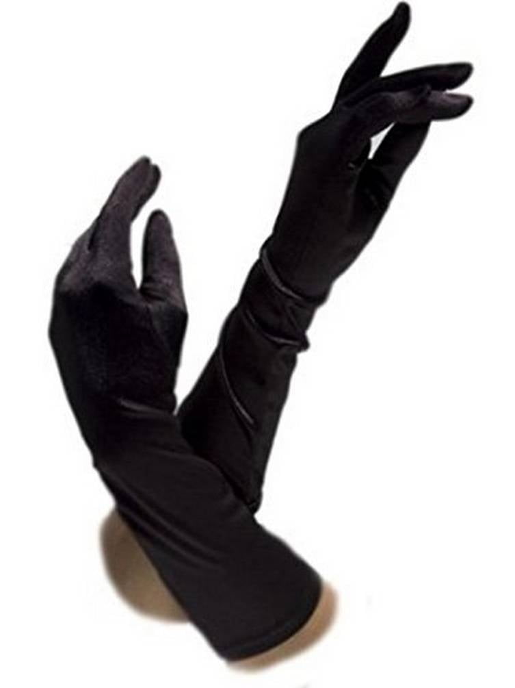 GLOVES BARBIE DOLL MASQUERADE GALA BLACK ELBOW FAUX JEWELED GLOVE ACCESSORY