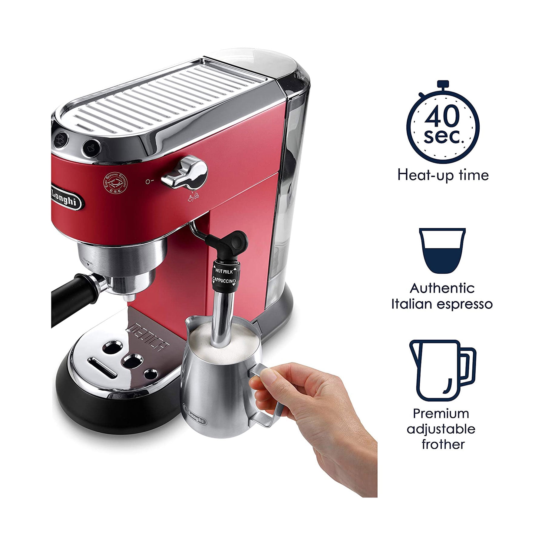 De'Longhi EC685R Dedica Espresso Maker Machine & 9 Ounce Cup Saucer, Set of  2 