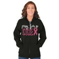 thumbnail image 4 of Pray For A Cure Breast Cancer Aware Womens Plus Size Graphic Zipper Hoodie Brisco Brands 5X, 4 of 5