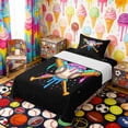 thumbnail image 3 of Erosebridal Colorful Drippy Baseball Bat Print Twin Sheet Sets, Fun Sports Bedding for Kids Boys and Girls, 1 Flat Sheet, 1 Fitted Sheet and 1 Pillowcase, 3 of 6