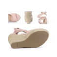 thumbnail image 2 of BLISSFUL STEP Sandales Compensées Espadrilles à Lacets pour Femmes Rose Poussière 6, 2 of 7