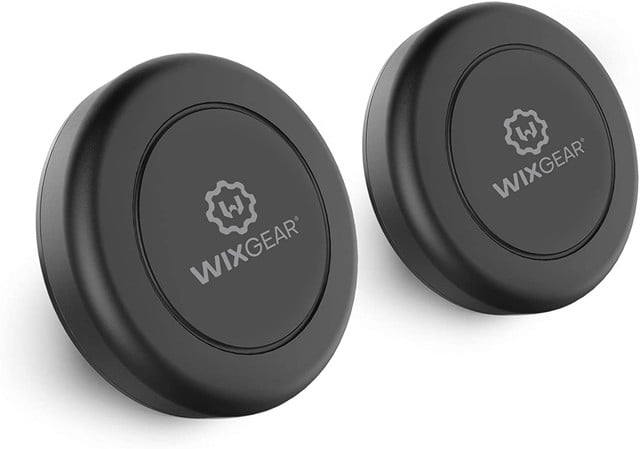 WixGear Universal Flat Stick On (2 Pack) Dashboard Magnetic Car Mount Holder for Cell Phones and Mini Tablets with Fast Swift-Snap Technology - Extra Slim