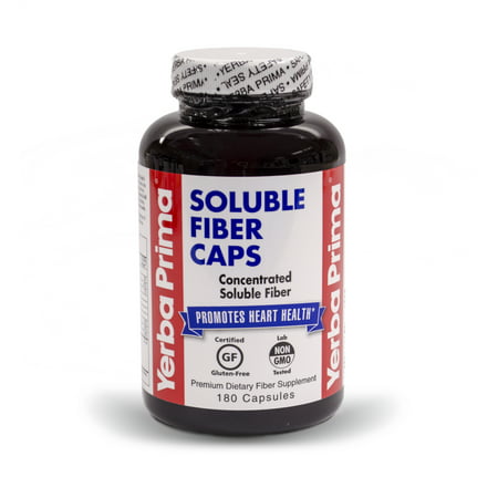 Yerba Prima Soluble Fiber Caps, 180 Ct (Best Soluble Fiber Supplement For Cholesterol)