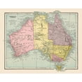 thumbnail image 2 of Cram 32x26 Black Ornate Wood Framed with Double Matting Museum Art Print Titled - Australia Tasmania - Cram 1892, 2 of 4