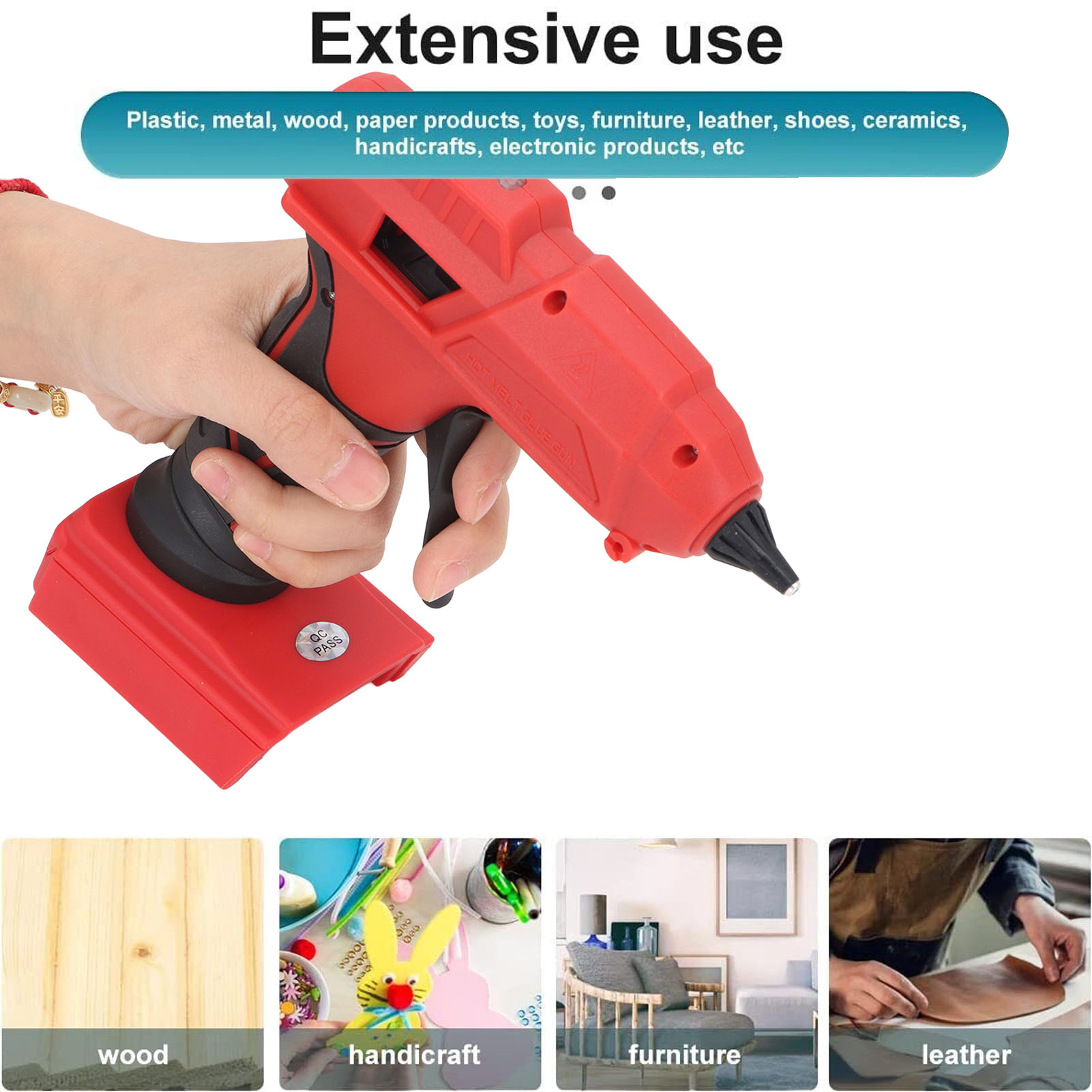 Suodoka Cordless Hot Glue Gun Handheld Electric Power Tool for 48-11-1828 48-11-1815 48-11-1840 Batteries 7.87 inches / 20 cm