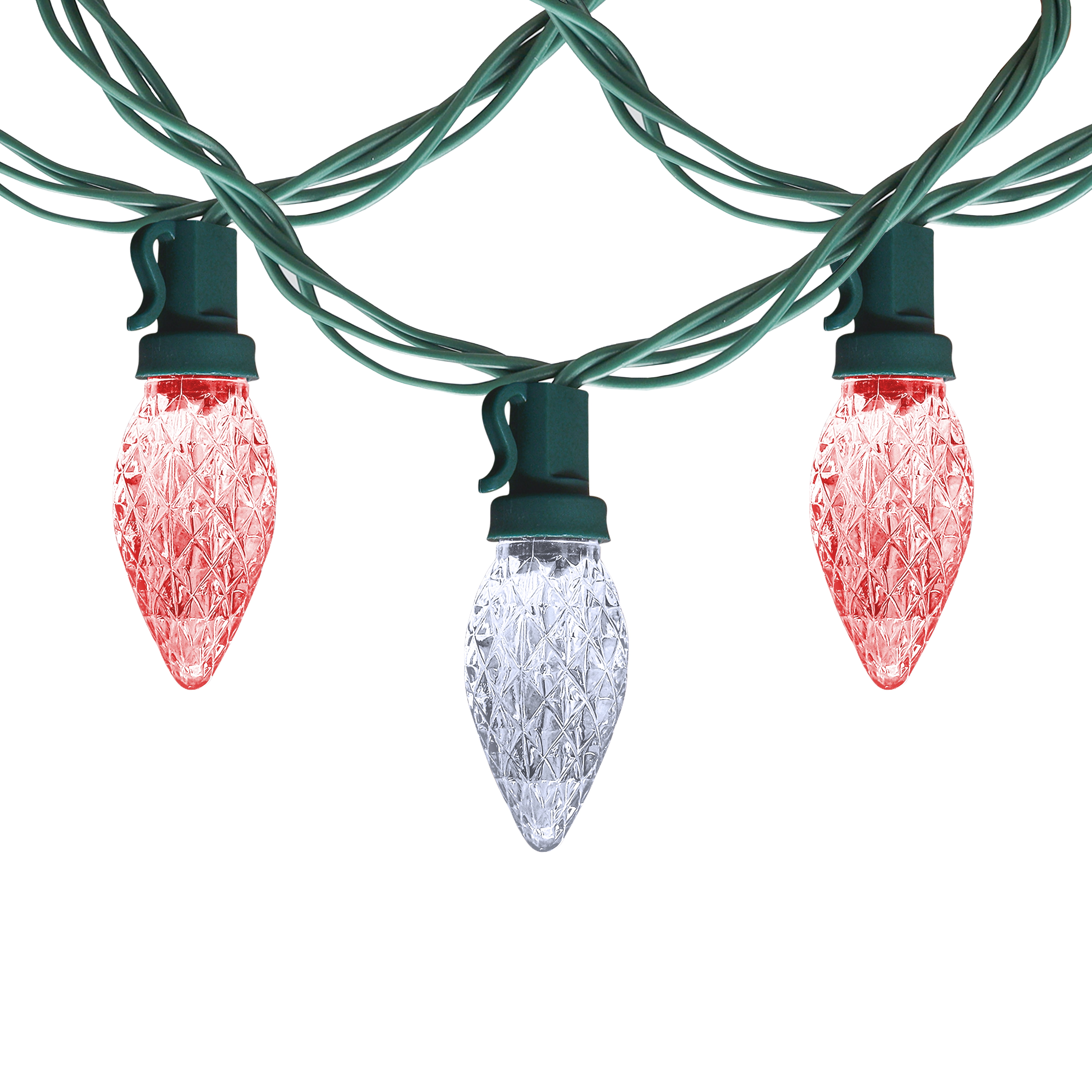 Danson Décor 100 C7 Plug In LED String Light, Red/ White
