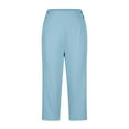 thumbnail image 6 of YDDIAN Capris for Women Plus Size Summer Stretch High Waisted Capri Pants Cropped Business Work Pants Casual Petite Slacks Yoga Pants with Pockets Light Blue XXL, 6 of 7