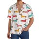 thumbnail image 1 of Fotbe Dachshund Dog Puppy Camisa Estampada de Manga Corta para Hombre, Casual de Verano, Estilo Playero, Sin Arrugas-Large, 1 of 5