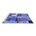 thumbnail image 2 of Ahgly Company Machine Washable Indoor Square Patchwork Blue Transitional Area Rugs, 7' Square, 2 of 4